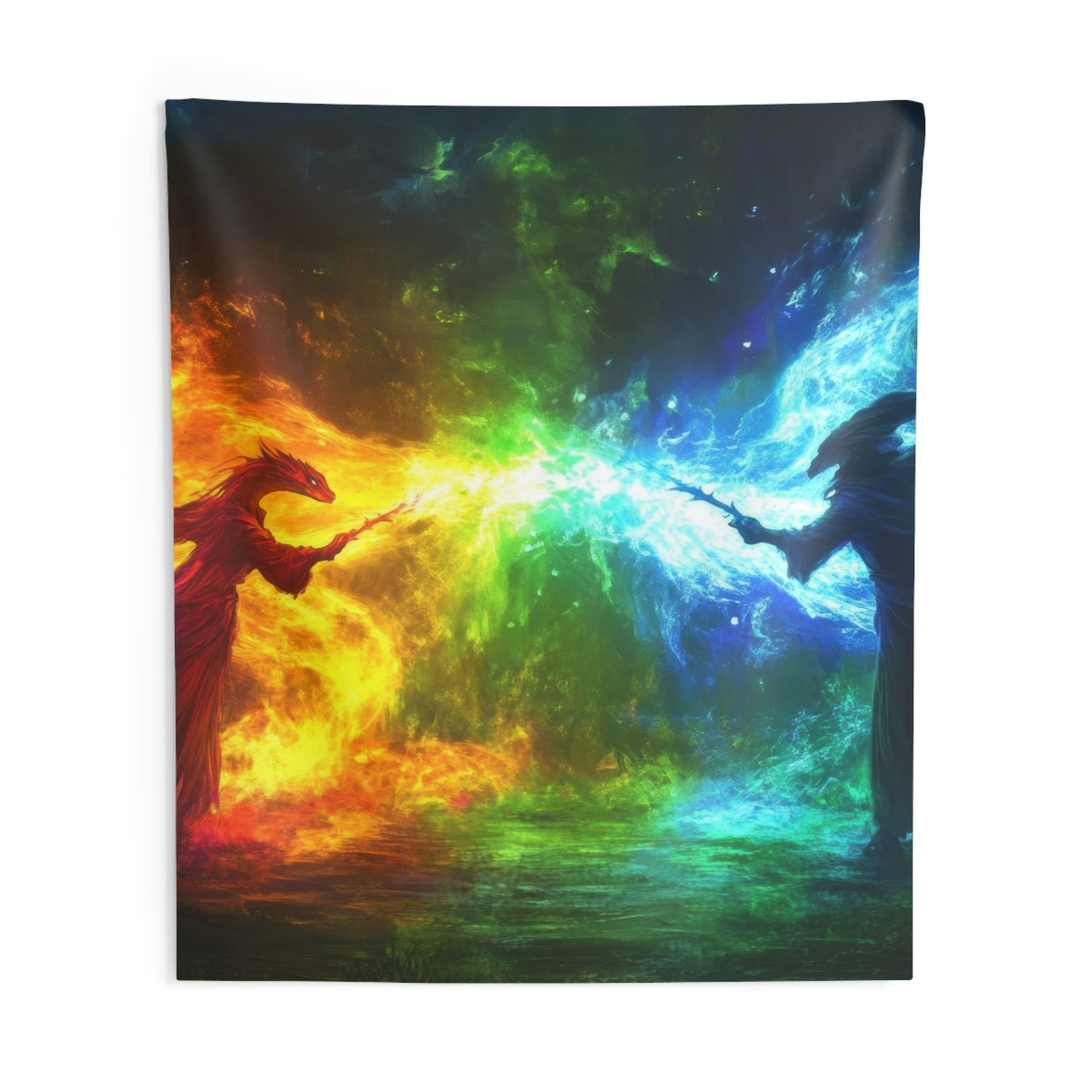 The Duel Arcane — Wizard Battle Tapestry - JG Visual Arts