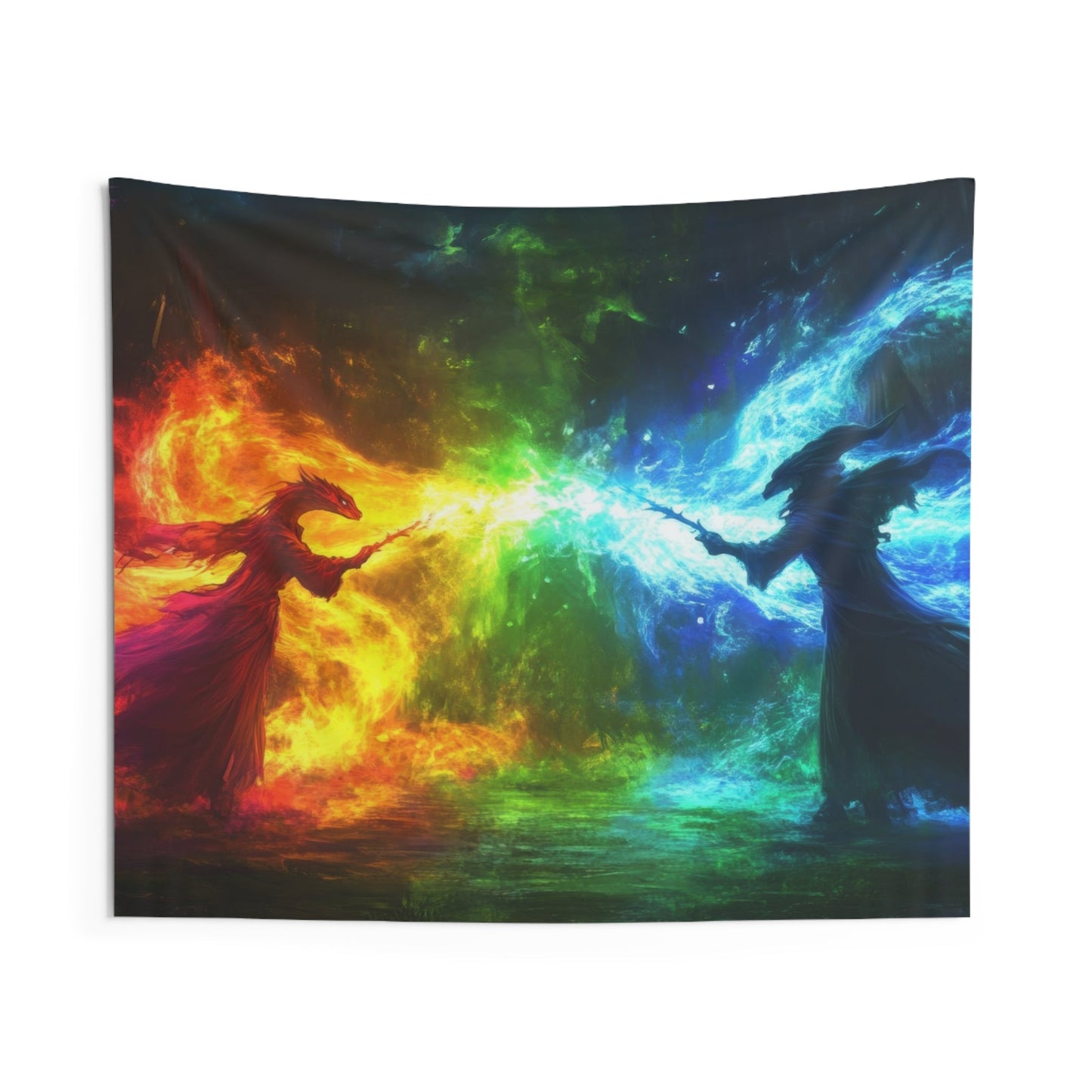 The Duel Arcane — Wizard Battle Tapestry - JG Visual Arts