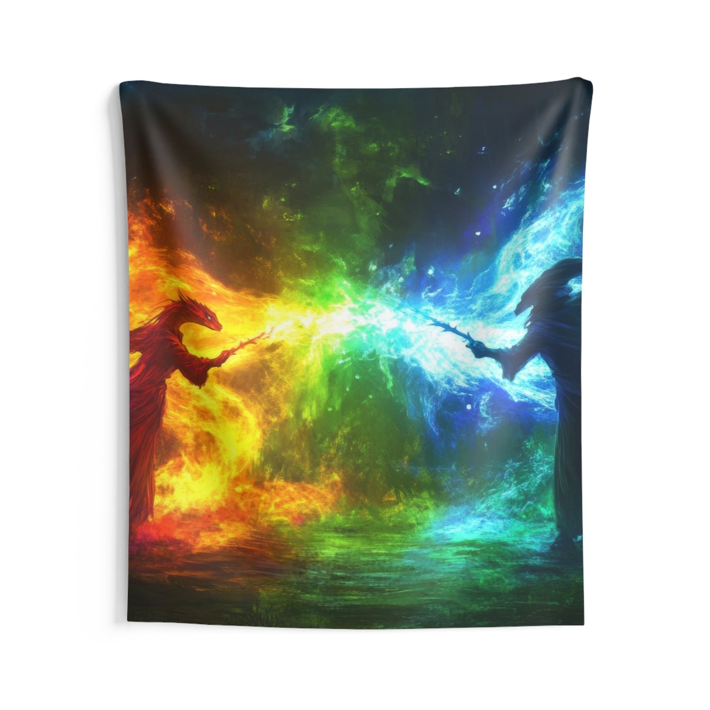 The Duel Arcane — Wizard Battle Tapestry - JG Visual Arts