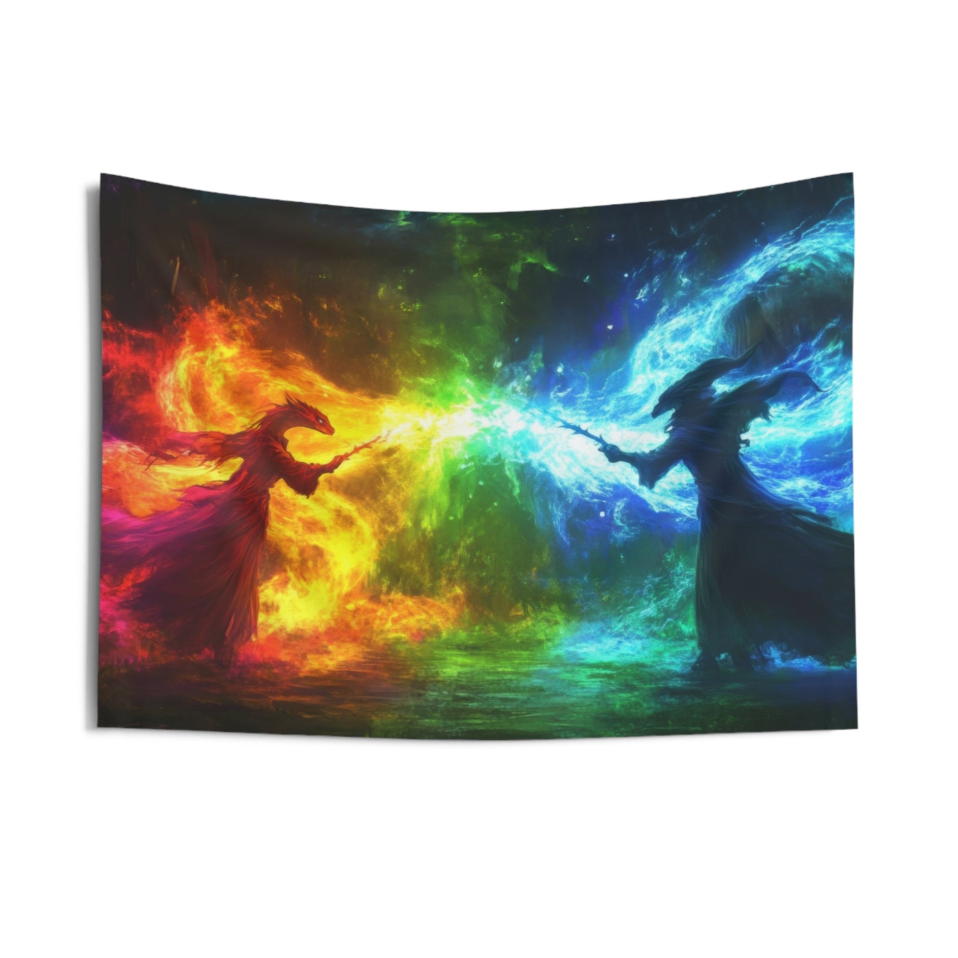 The Duel Arcane — Wizard Battle Tapestry - JG Visual Arts