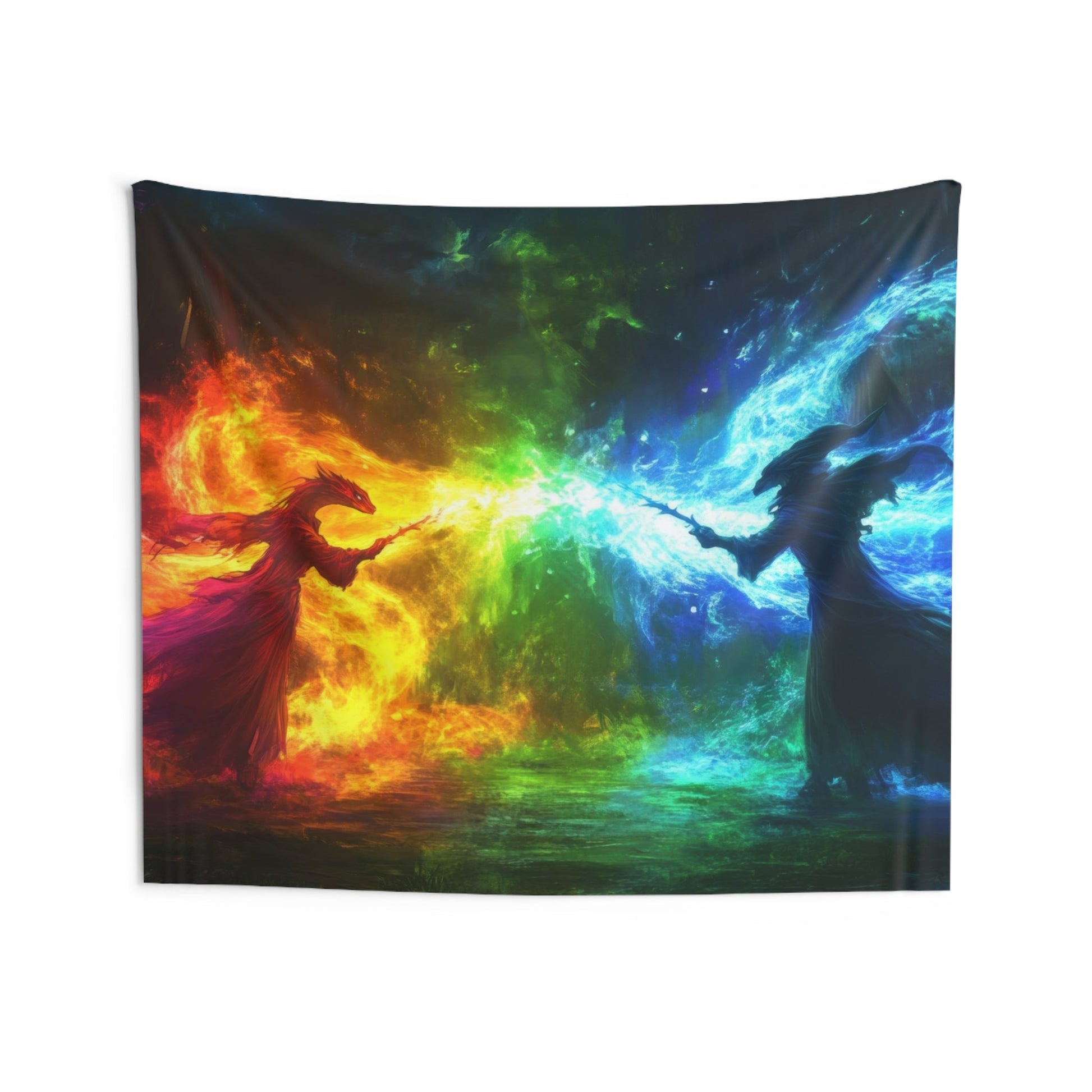 The Duel Arcane — Wizard Battle Tapestry - JG Visual Arts