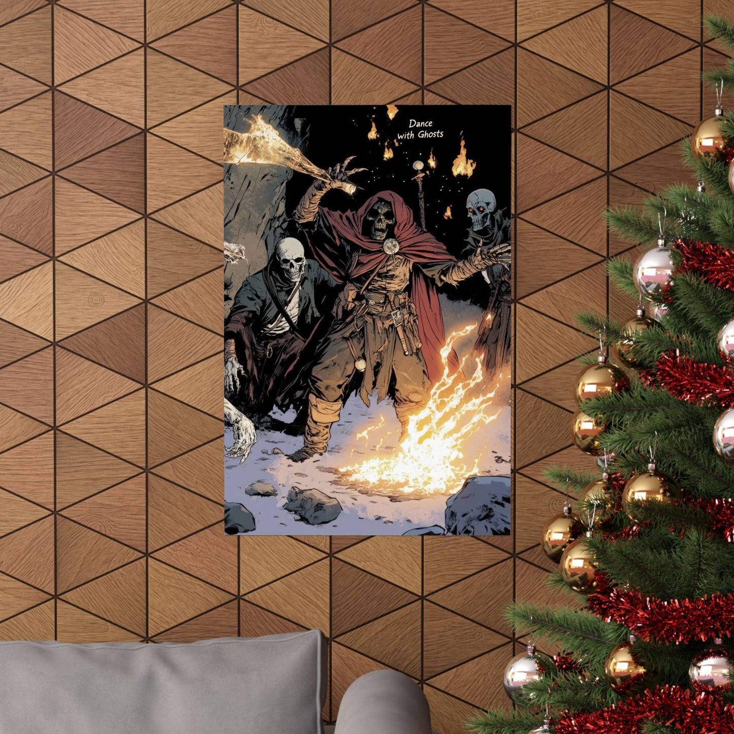 The Flame Conjurer — Hooded Skeleton Poster - JG Visual Arts