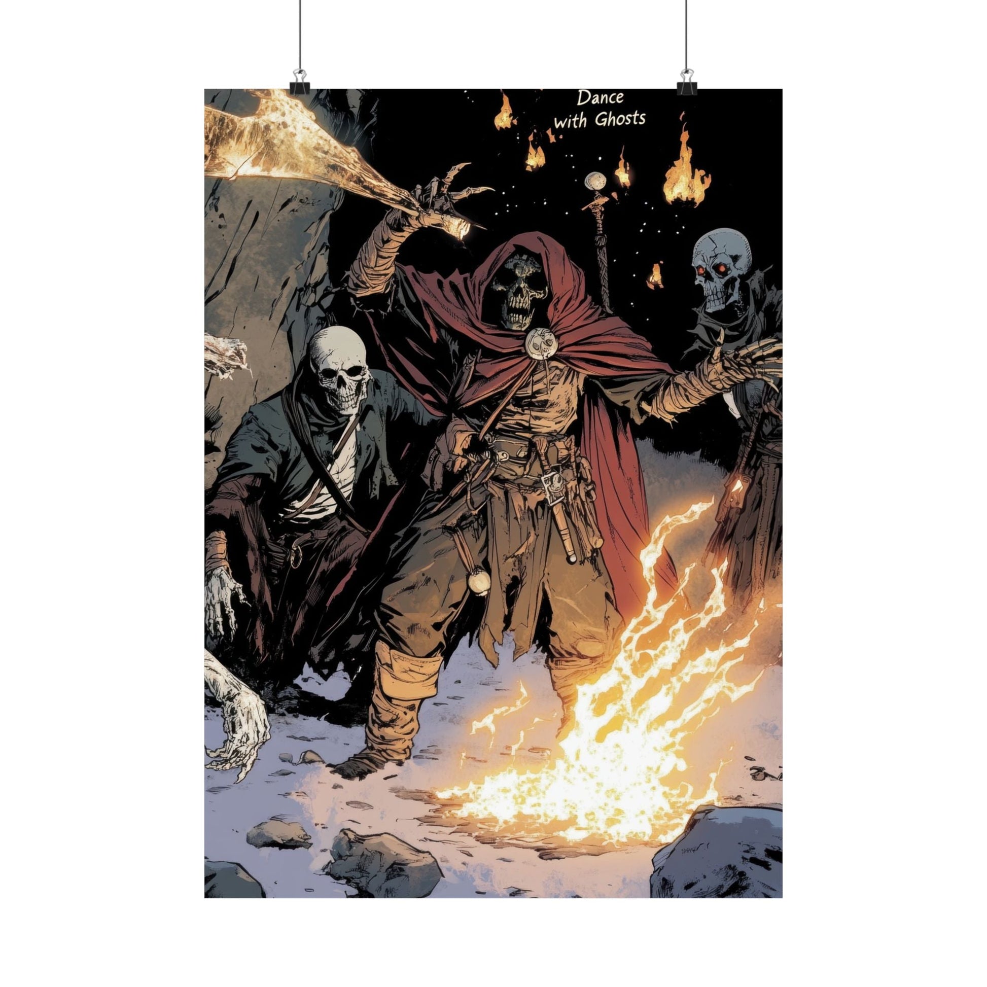 The Flame Conjurer — Hooded Skeleton Poster - JG Visual Arts