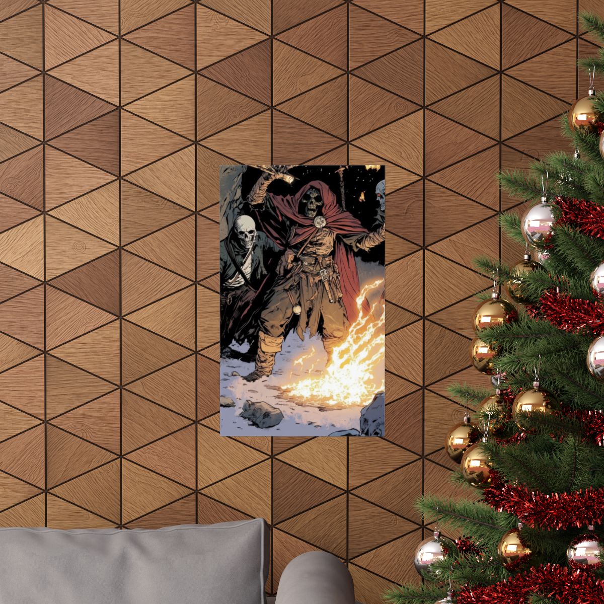 The Flame Conjurer — Hooded Skeleton Poster - JG Visual Arts
