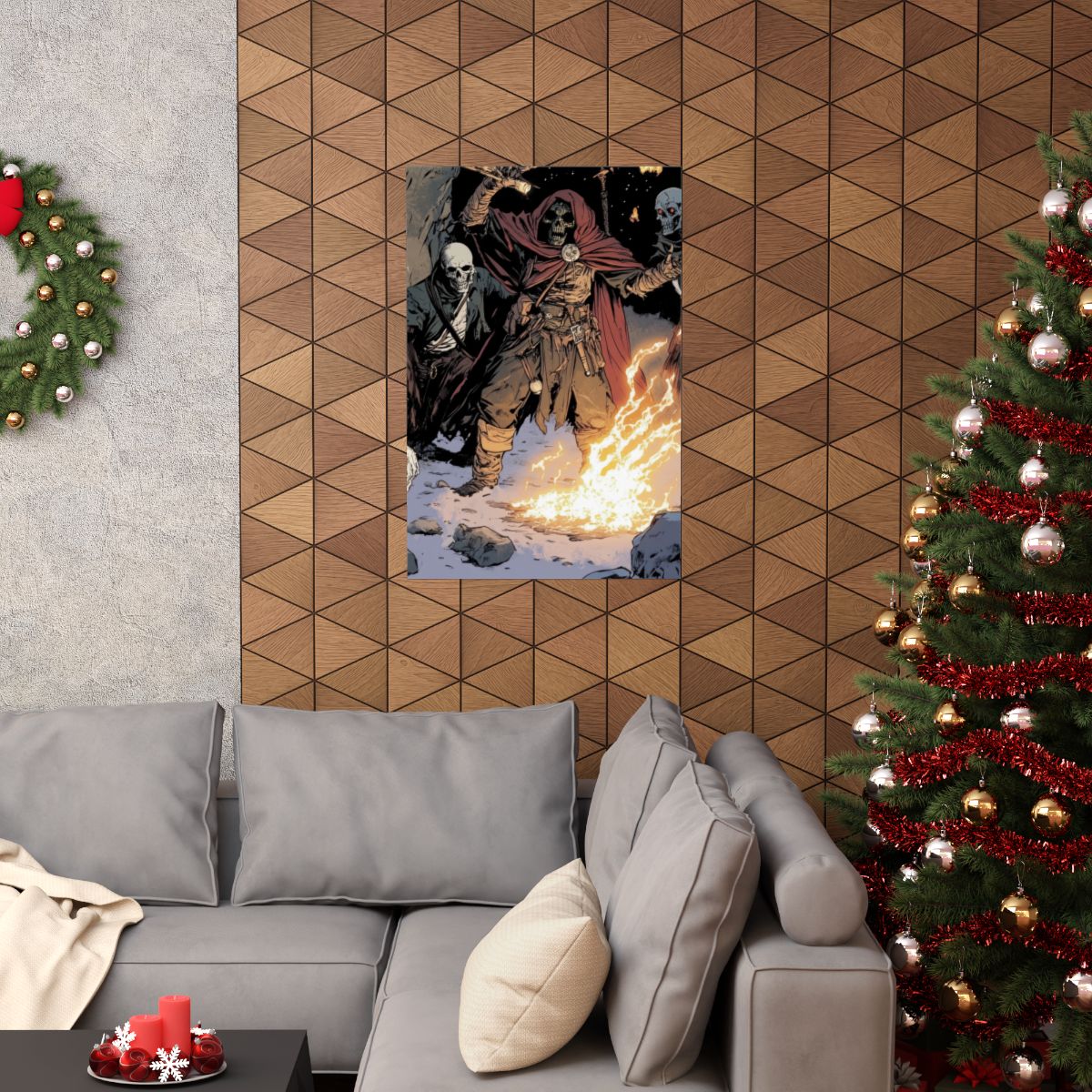 The Flame Conjurer — Hooded Skeleton Poster - JG Visual Arts