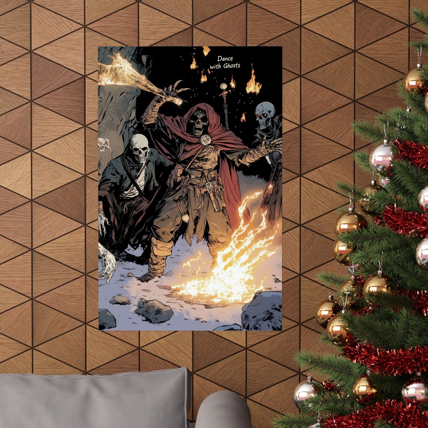 The Flame Conjurer — Hooded Skeleton Poster - JG Visual Arts