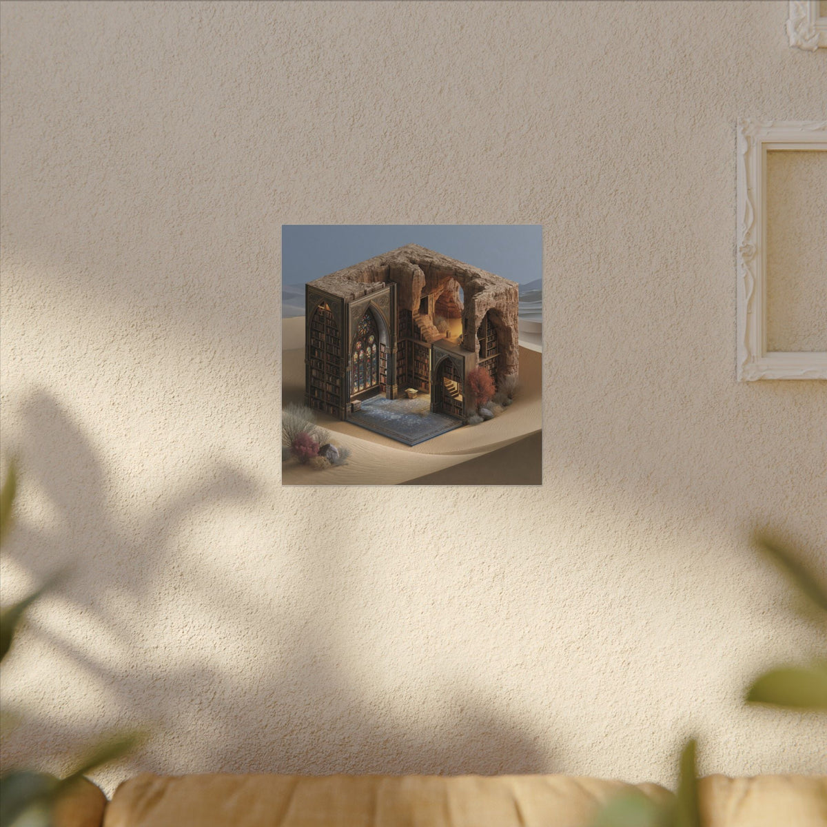 The Library in the Dune — Square Canvas - JG Visual Arts