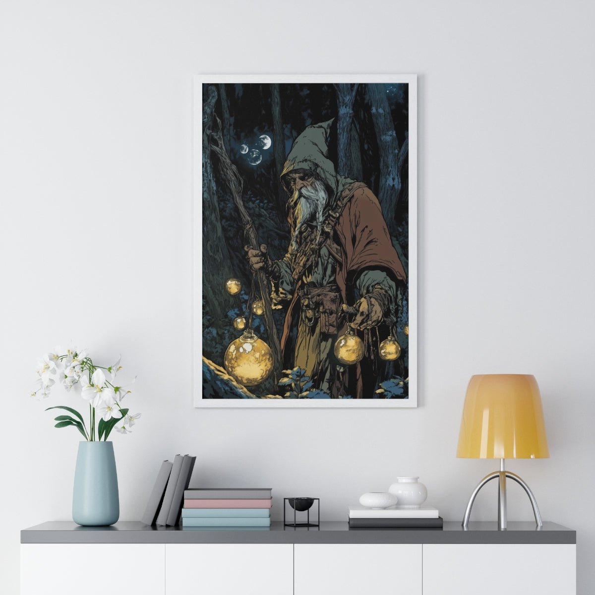The Orb Keeper — Forest Mage (Framed) - JG Visual Arts