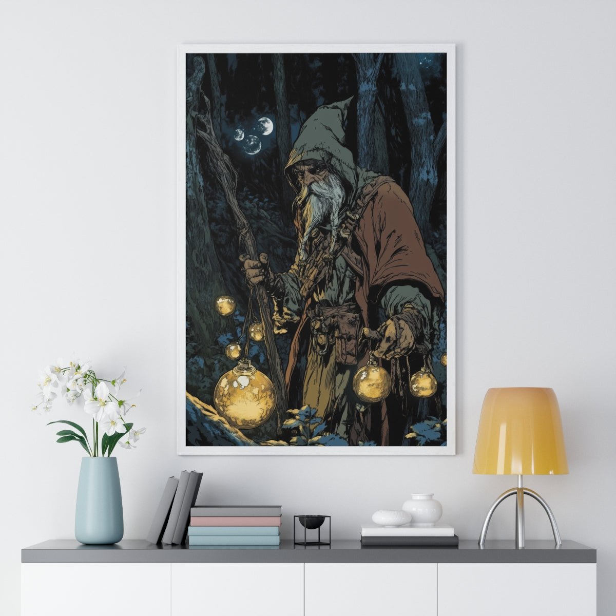 The Orb Keeper — Forest Mage (Framed) - JG Visual Arts