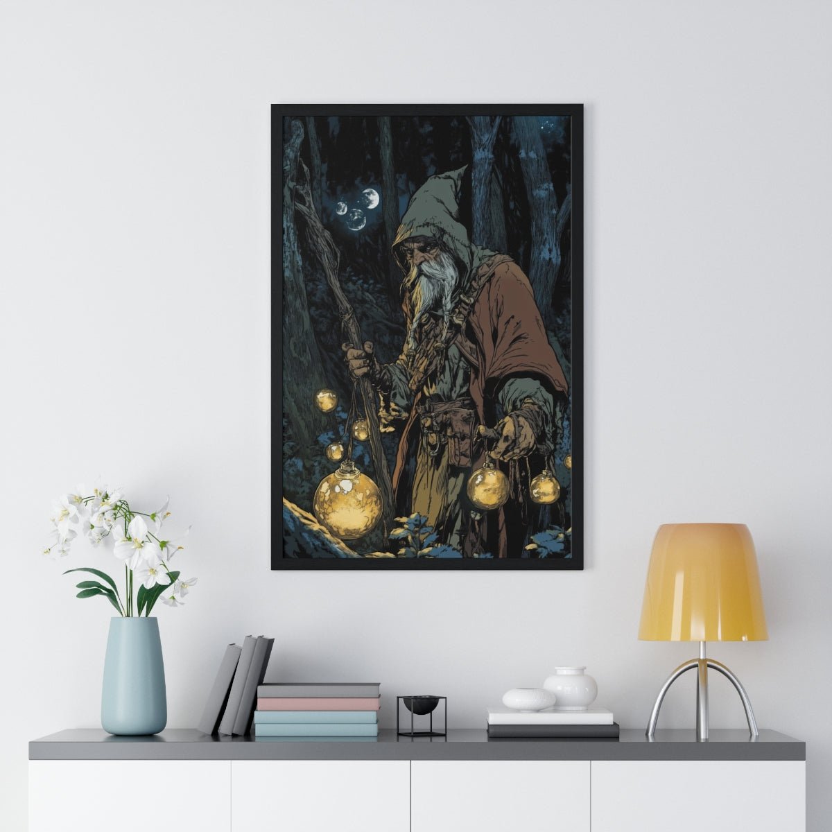 The Orb Keeper — Forest Mage (Framed) - JG Visual Arts
