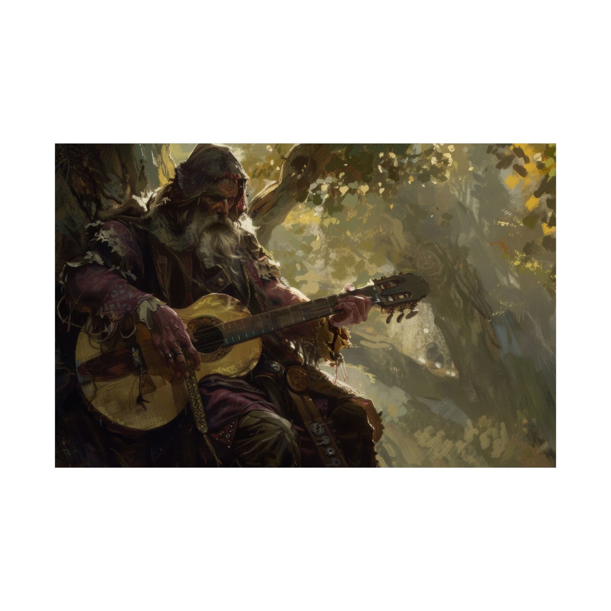 The Storyteller — Lutenist Beneath the Tree Poster - JG Visual Arts