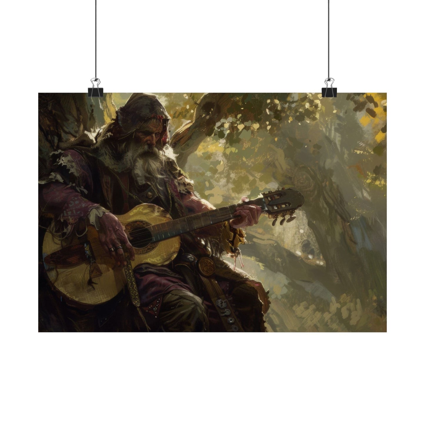 The Storyteller — Lutenist Beneath the Tree Poster - JG Visual Arts