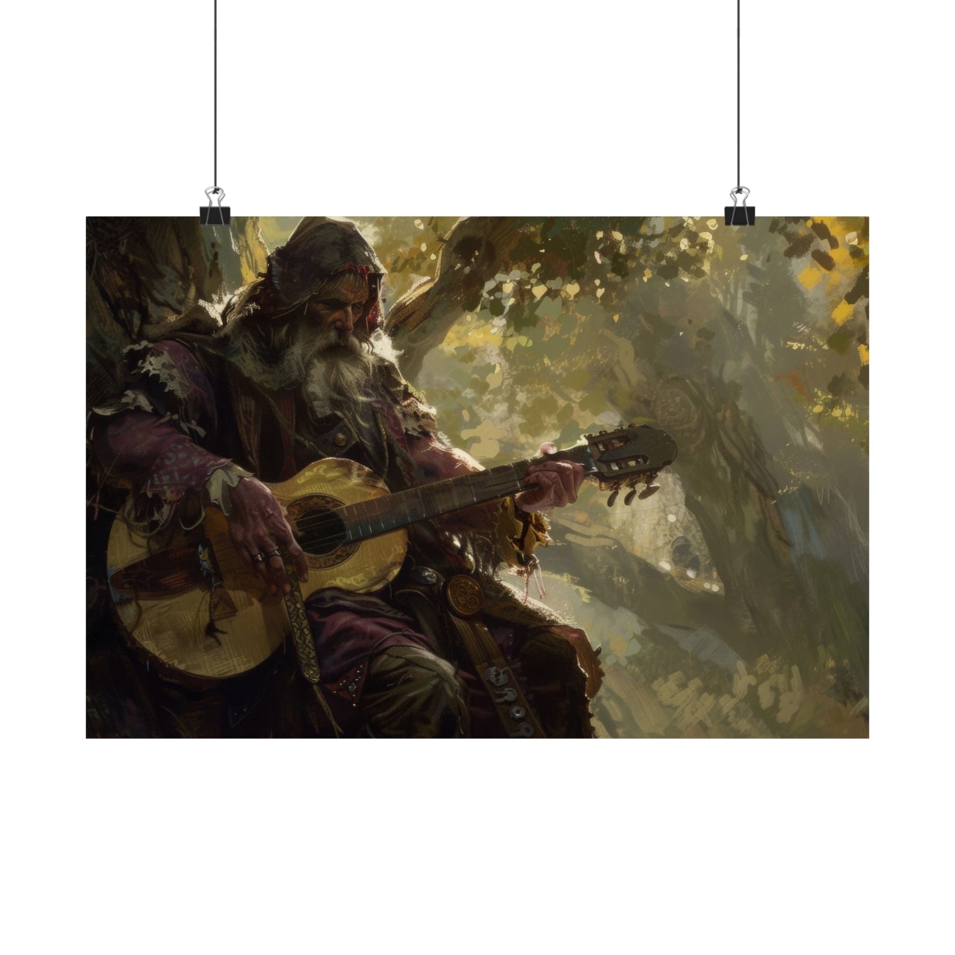 The Storyteller — Lutenist Beneath the Tree Poster - JG Visual Arts
