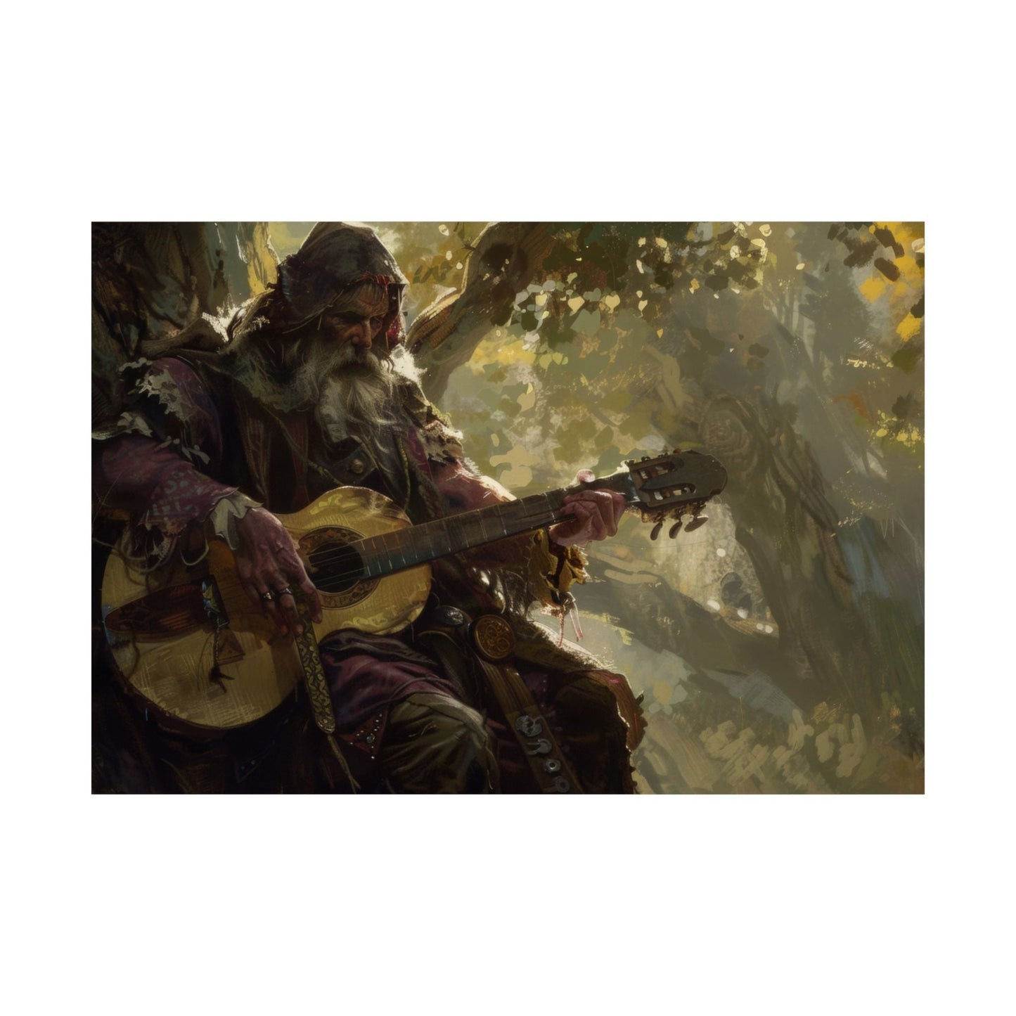 The Storyteller — Lutenist Beneath the Tree Poster - JG Visual Arts