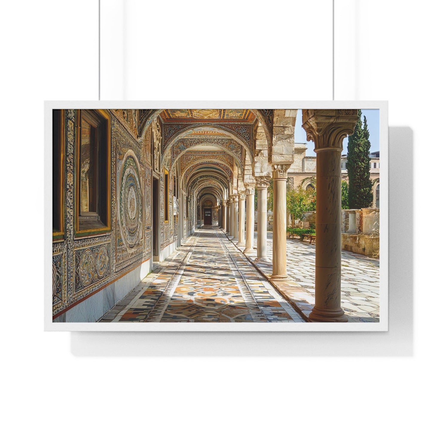 The Tiled Corridor — Patterned Light (Framed) - JG Visual Arts