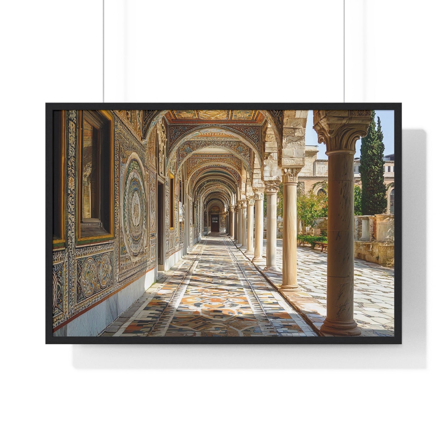 The Tiled Corridor — Patterned Light (Framed) - JG Visual Arts