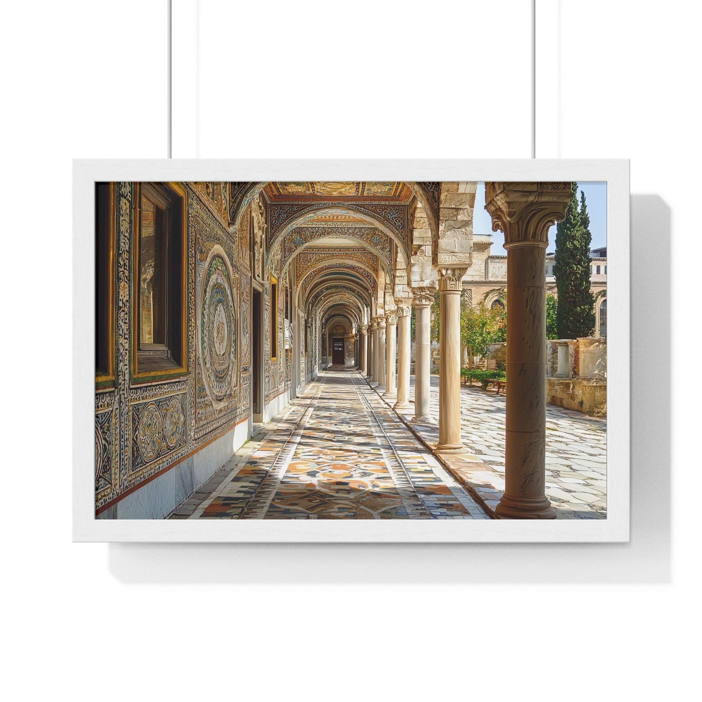 The Tiled Corridor — Patterned Light (Framed) - JG Visual Arts