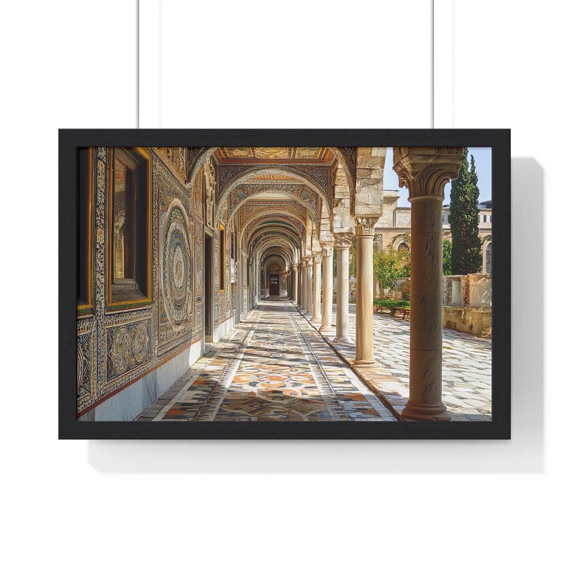 The Tiled Corridor — Patterned Light (Framed) - JG Visual Arts