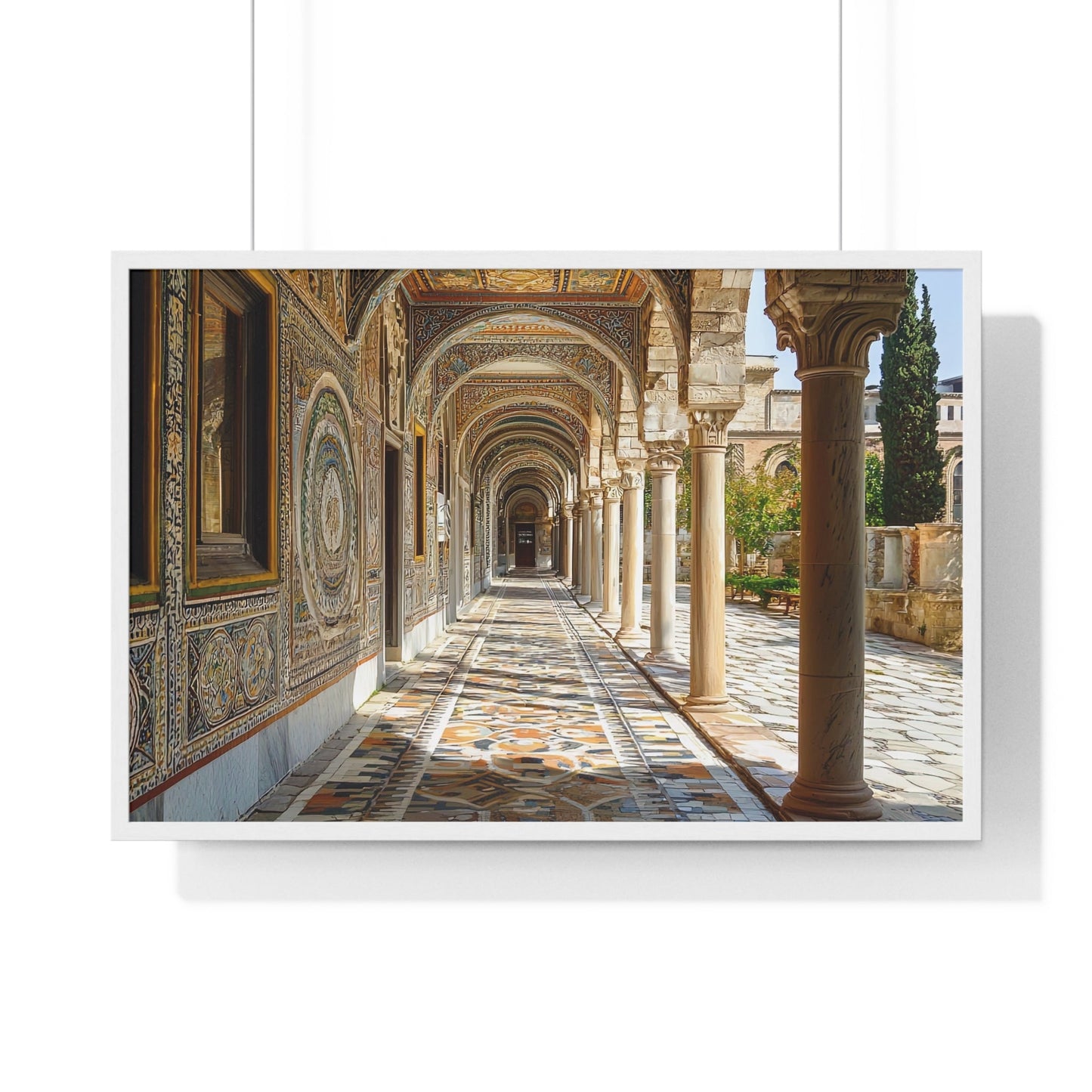 The Tiled Corridor — Patterned Light (Framed) - JG Visual Arts