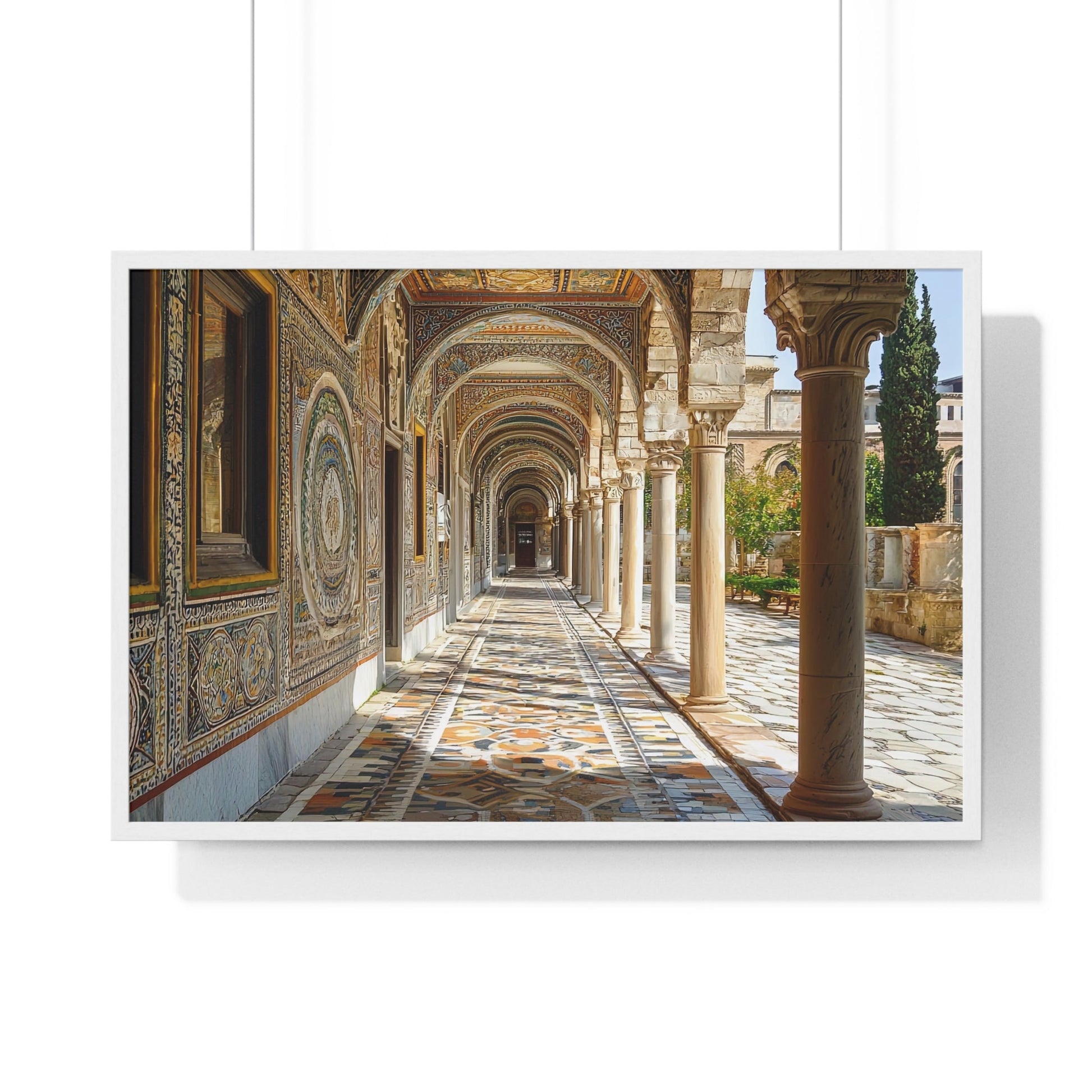 The Tiled Corridor — Patterned Light (Framed) - JG Visual Arts