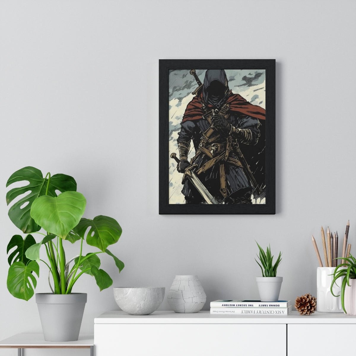 The Winter Blade — Cloaked Swordsman (Framed) - JG Visual Arts