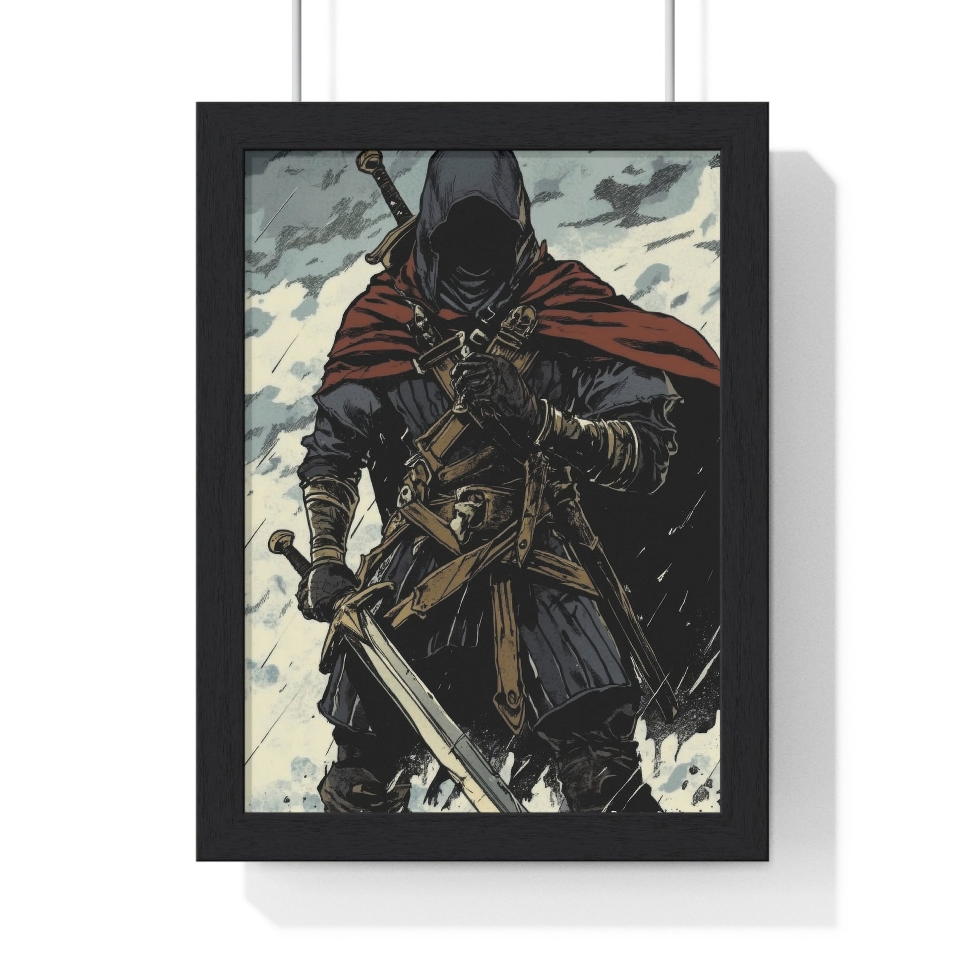 The Winter Blade — Cloaked Swordsman (Framed) - JG Visual Arts