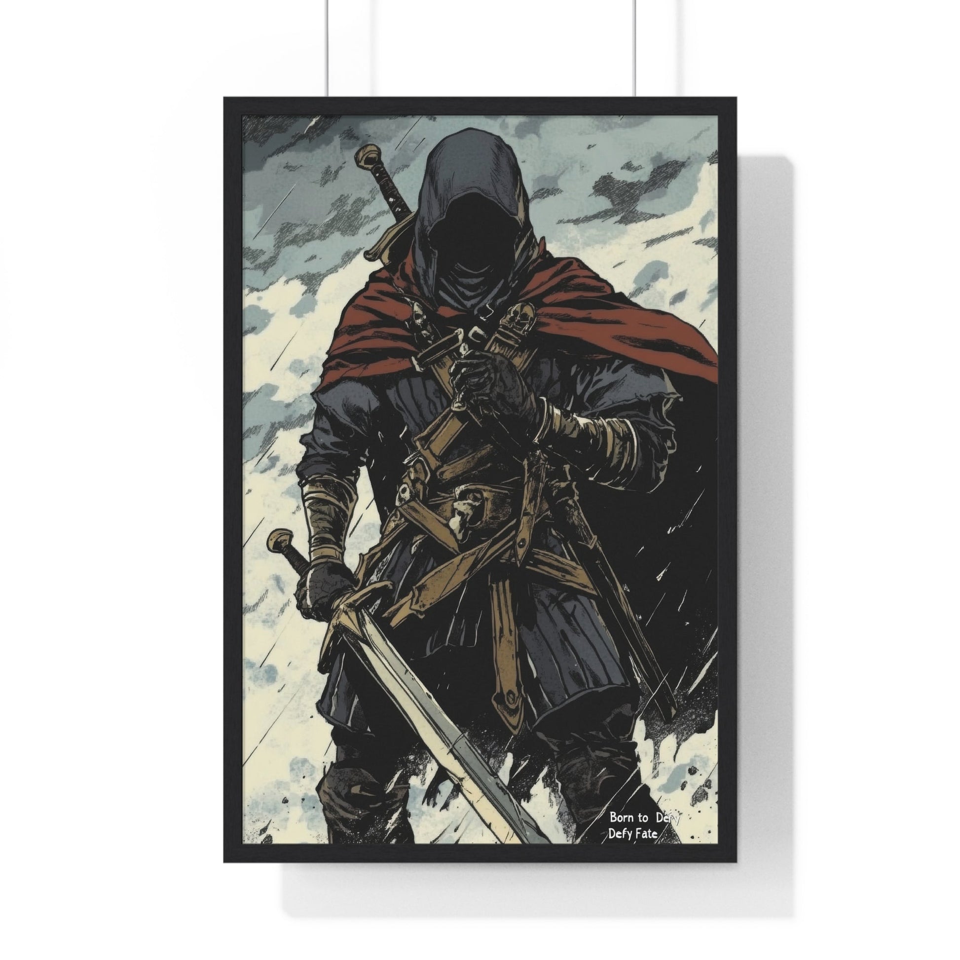 The Winter Blade — Cloaked Swordsman (Framed) - JG Visual Arts