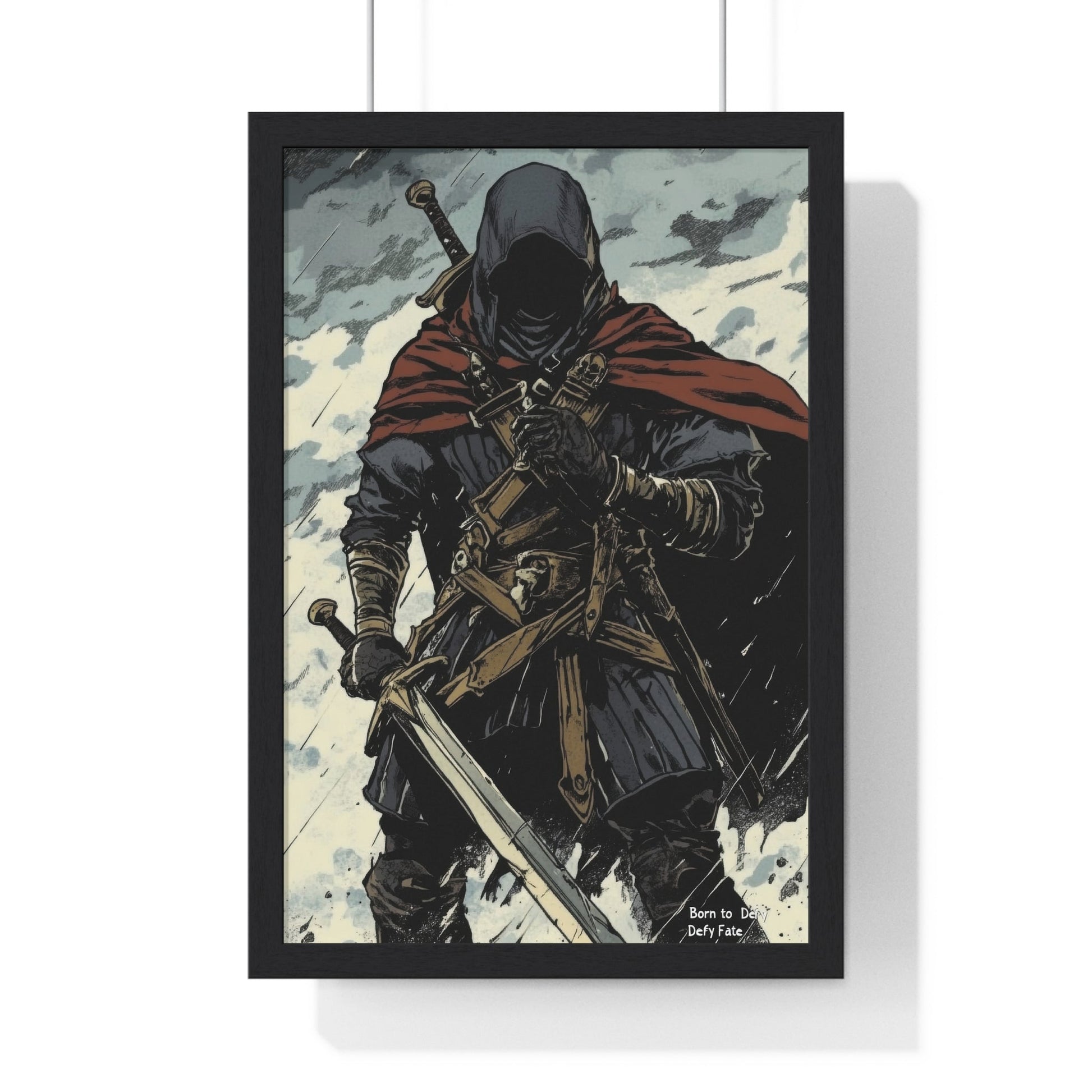 The Winter Blade — Cloaked Swordsman (Framed) - JG Visual Arts
