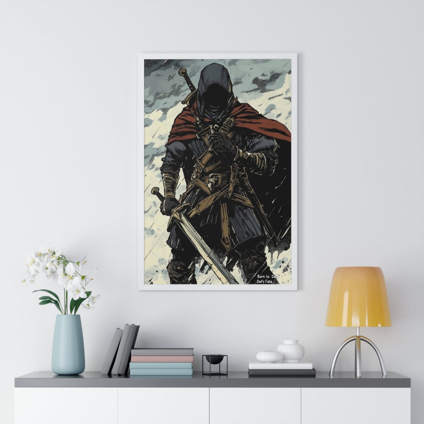 The Winter Blade — Cloaked Swordsman (Framed) - JG Visual Arts