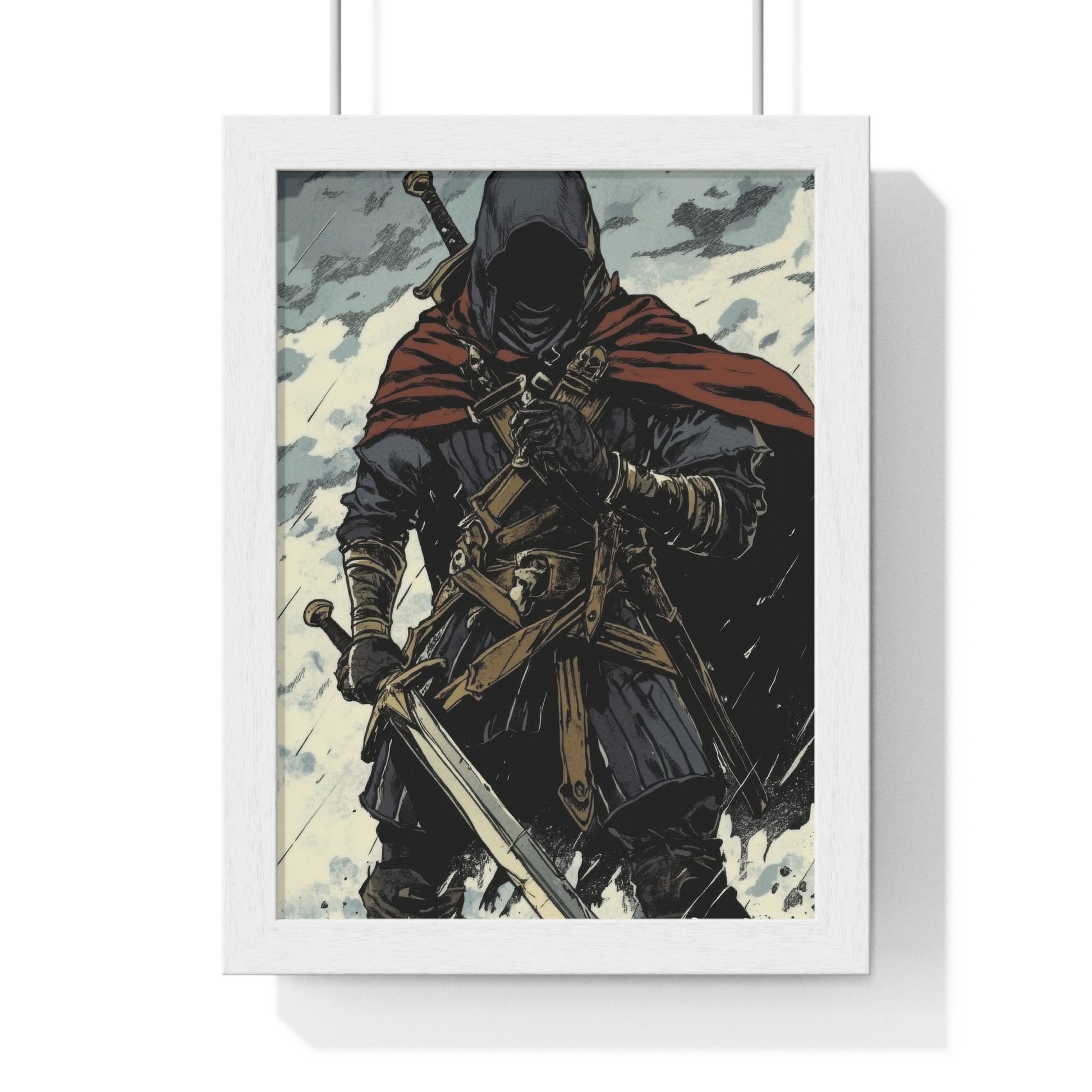 The Winter Blade — Cloaked Swordsman (Framed) - JG Visual Arts