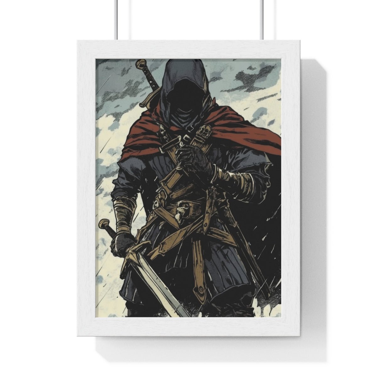 The Winter Blade — Cloaked Swordsman (Framed) - JG Visual Arts