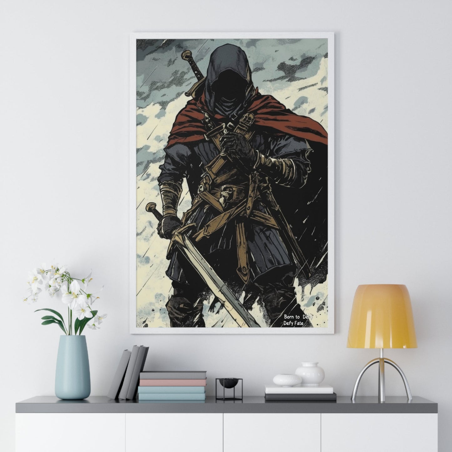 The Winter Blade — Cloaked Swordsman (Framed) - JG Visual Arts
