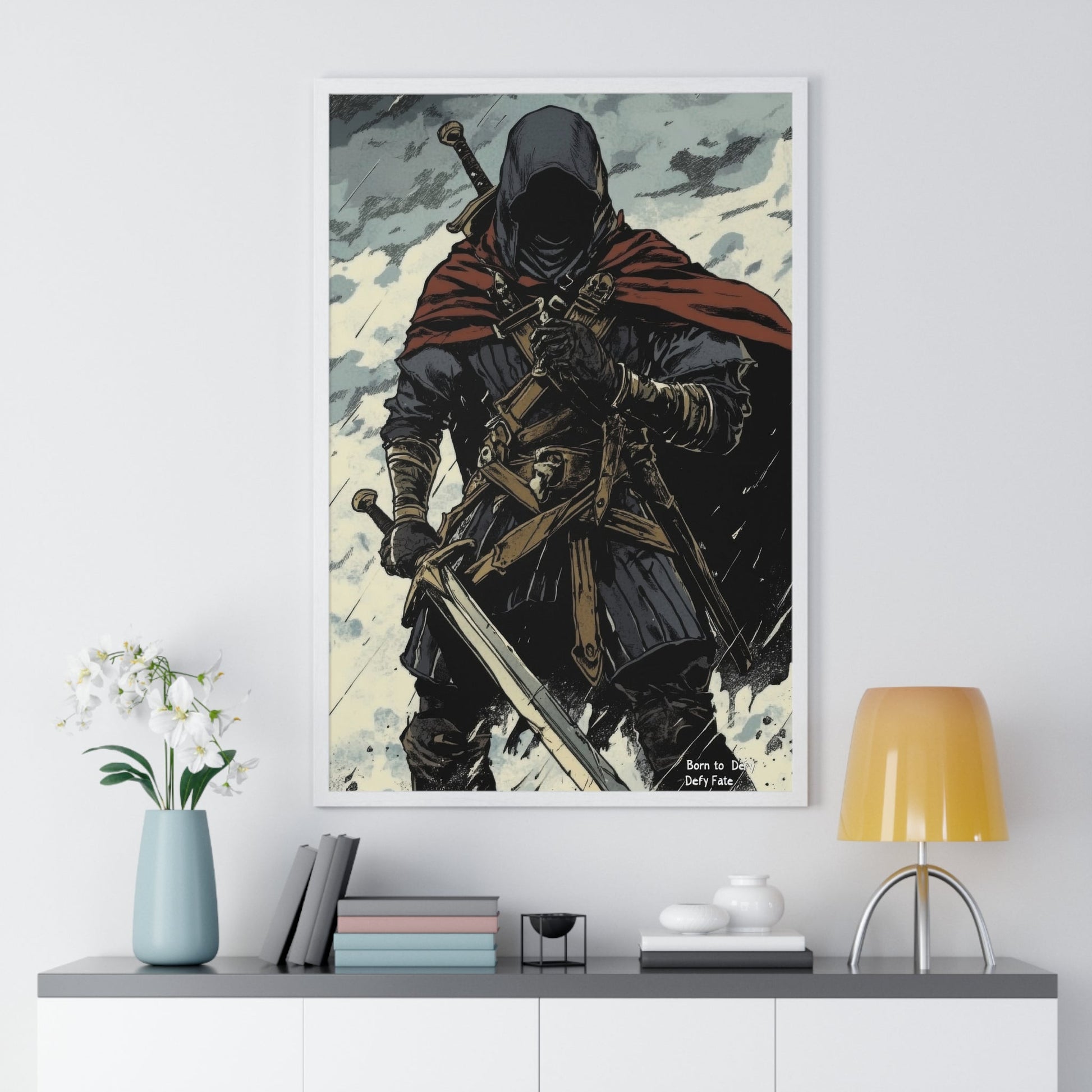 The Winter Blade — Cloaked Swordsman (Framed) - JG Visual Arts