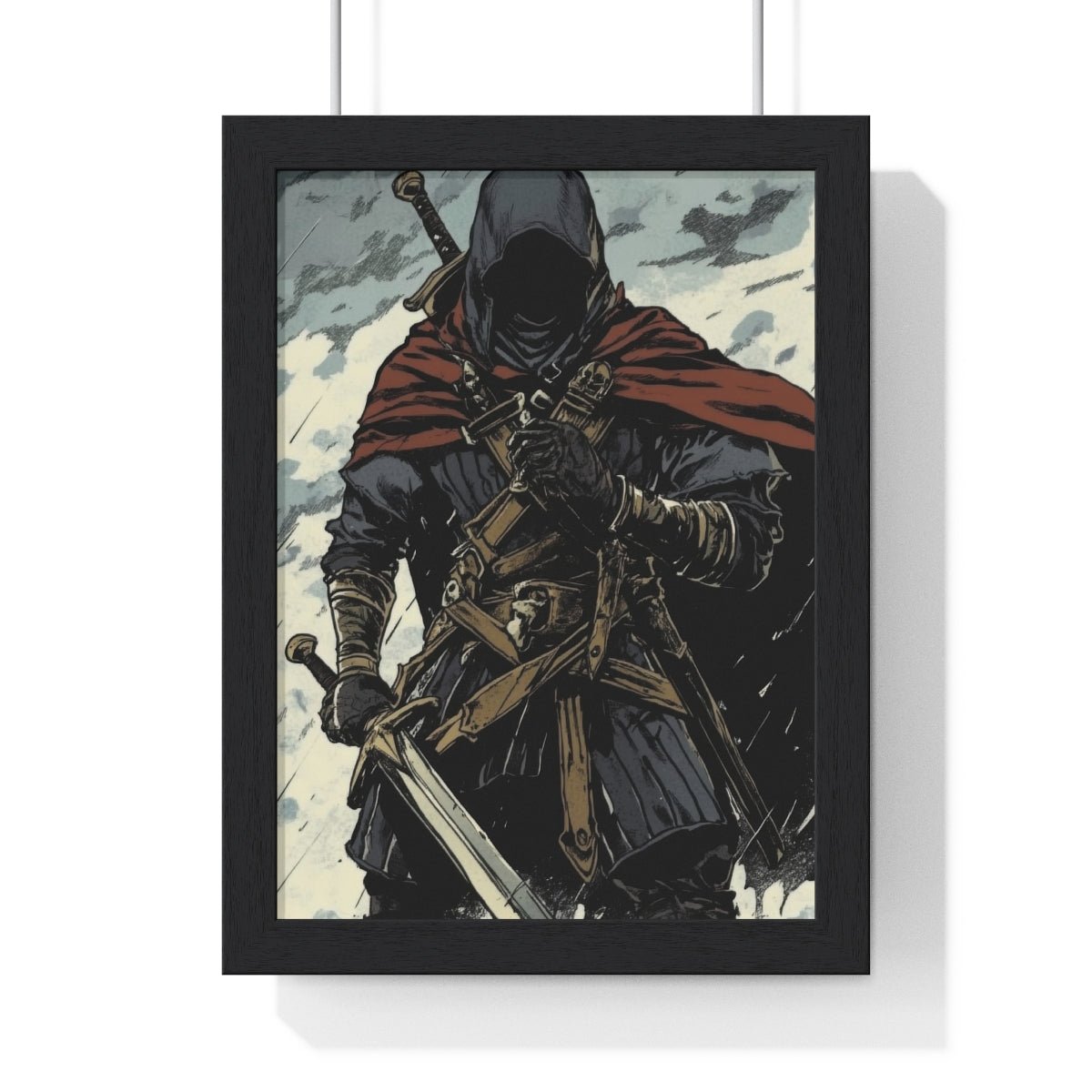 The Winter Blade — Cloaked Swordsman (Framed) - JG Visual Arts