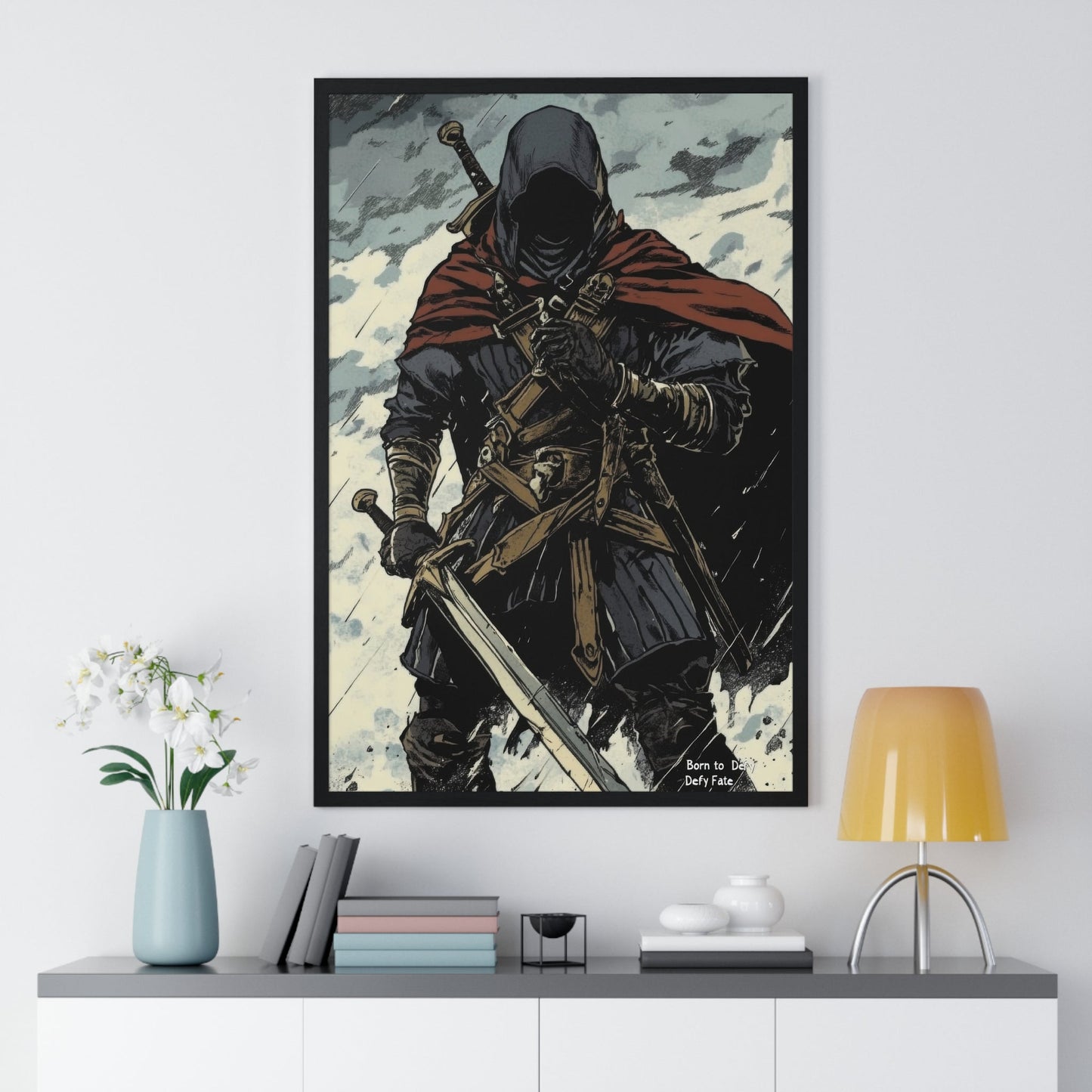 The Winter Blade — Cloaked Swordsman (Framed) - JG Visual Arts