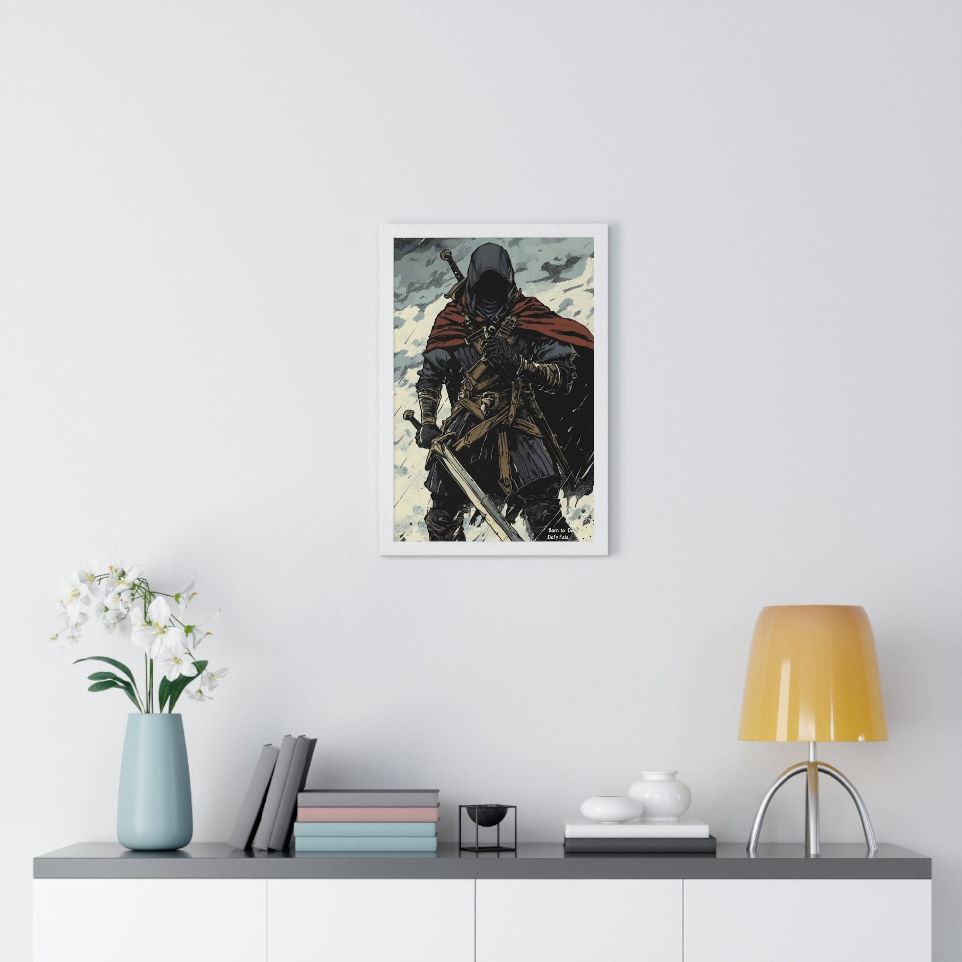 The Winter Blade — Cloaked Swordsman (Framed) - JG Visual Arts