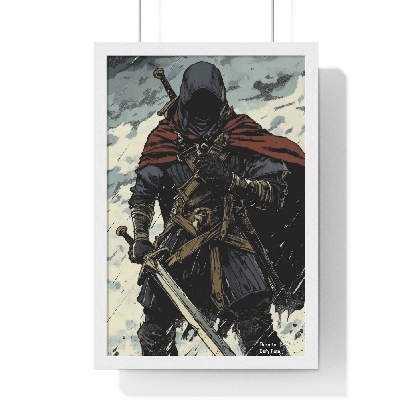 The Winter Blade — Cloaked Swordsman (Framed) - JG Visual Arts