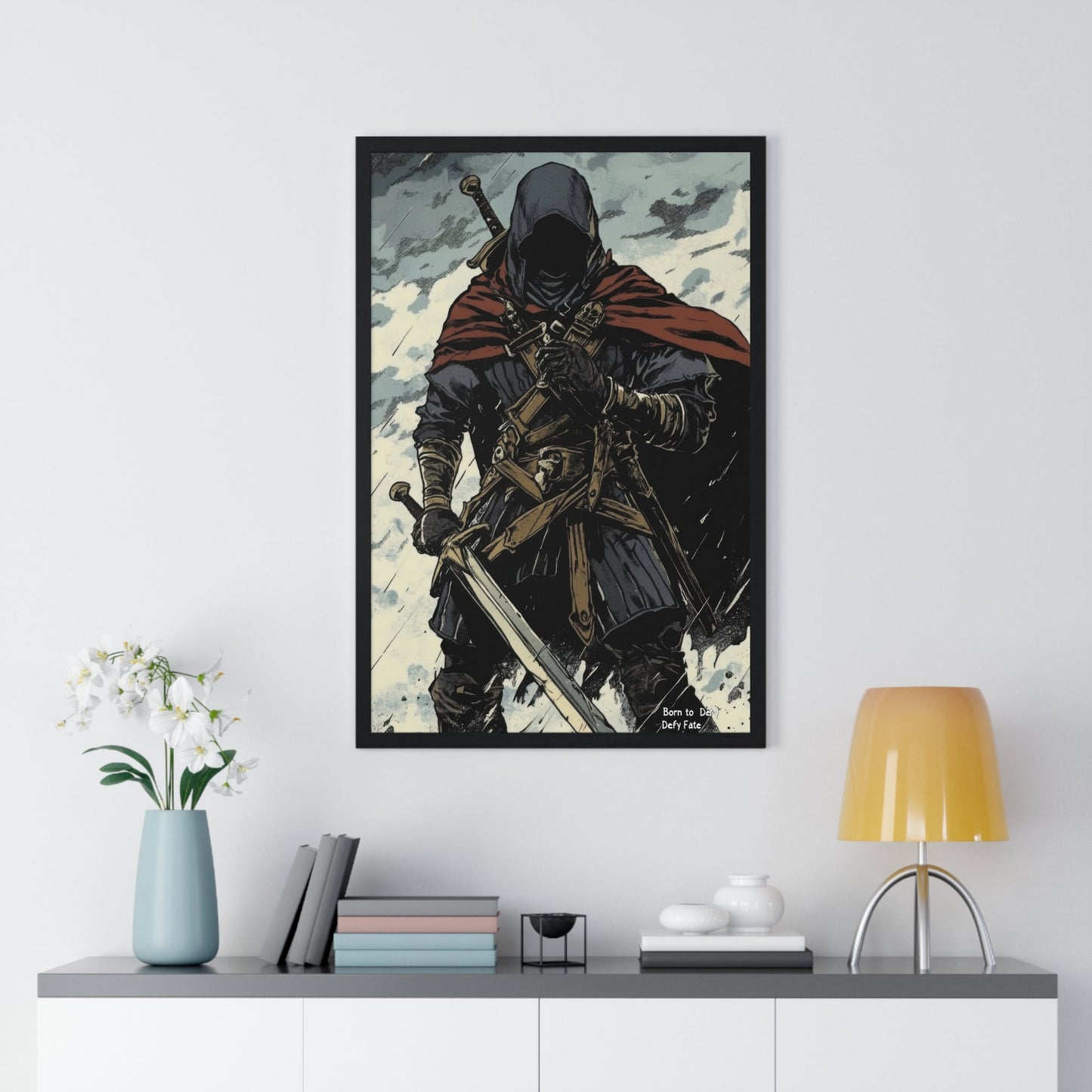 The Winter Blade — Cloaked Swordsman (Framed) - JG Visual Arts