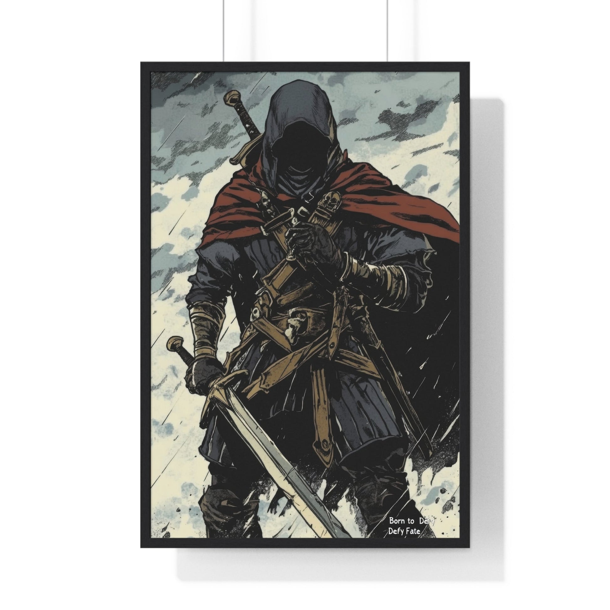 The Winter Blade — Cloaked Swordsman (Framed) - JG Visual Arts
