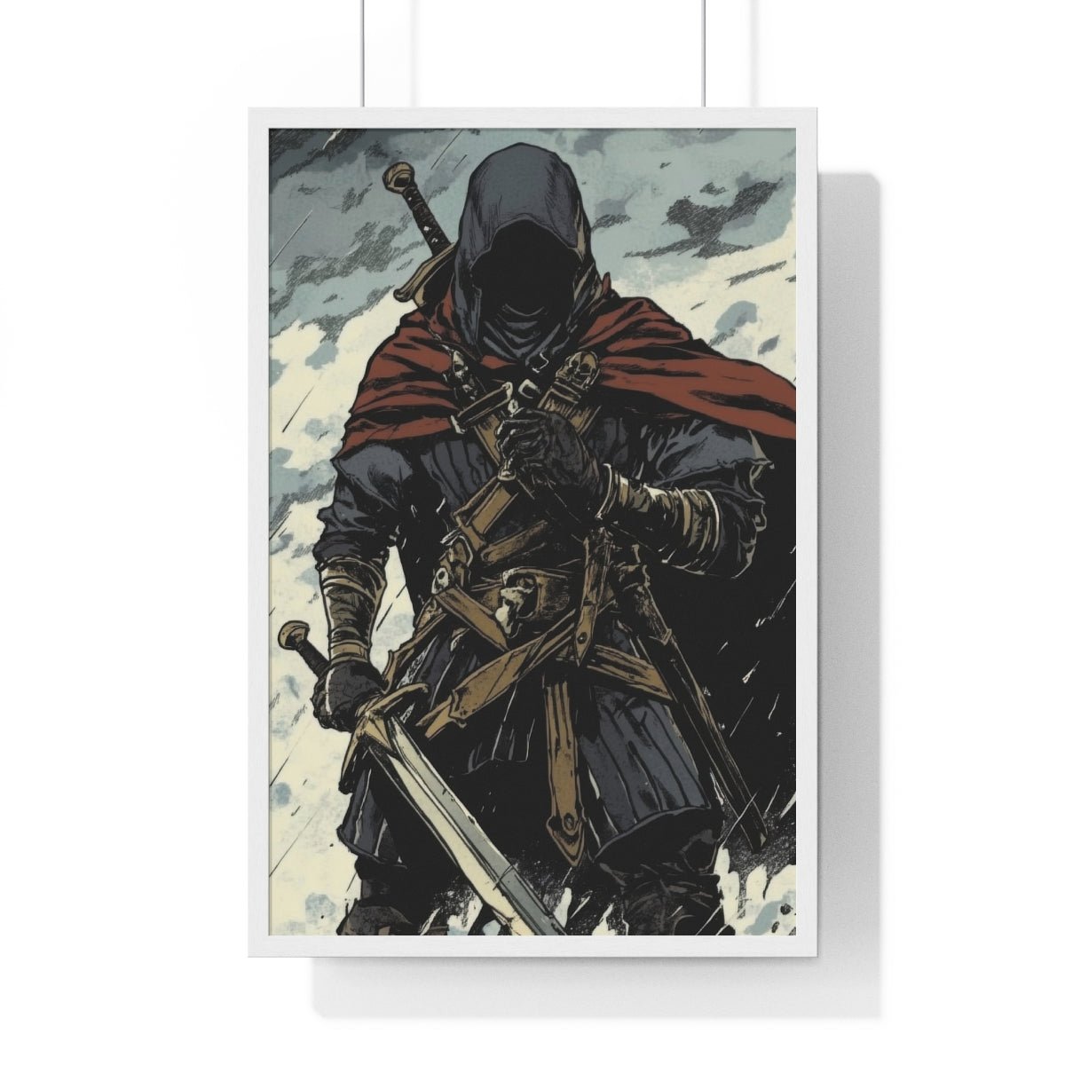 The Winter Blade — Cloaked Swordsman (Framed) - JG Visual Arts