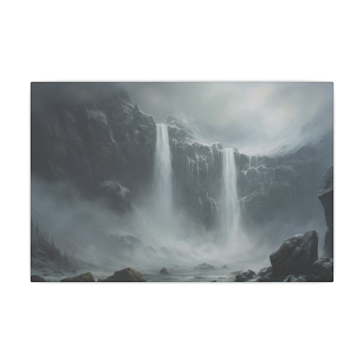 Veilwater Falls — Misty Cliff Canvas - JG Visual Arts