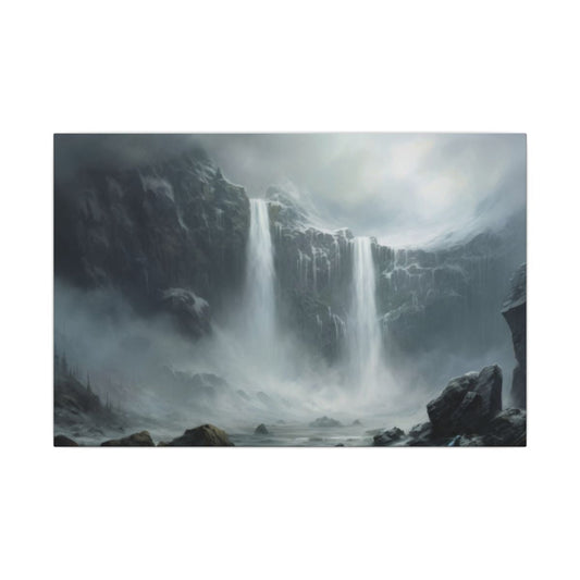 Veilwater Falls — Misty Cliff Canvas - JG Visual Arts
