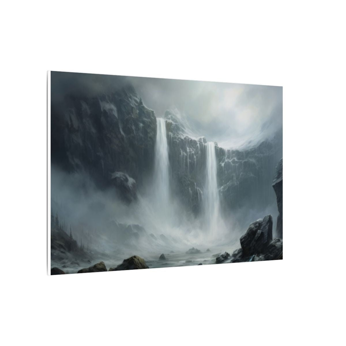 Veilwater Falls — Misty Cliff Canvas - JG Visual Arts