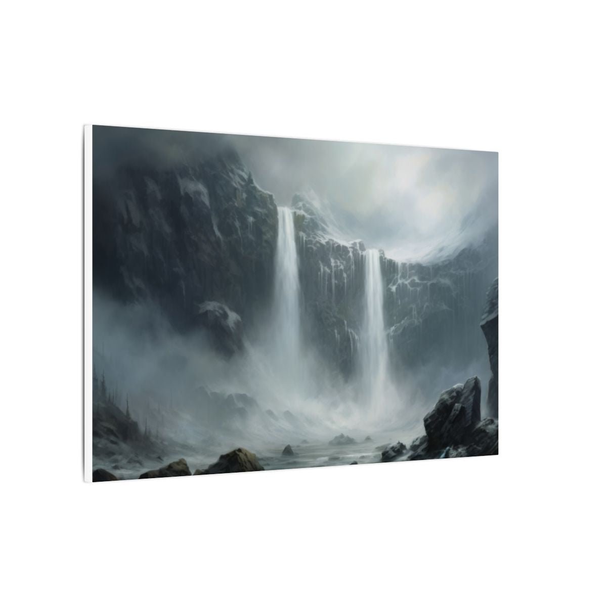 Veilwater Falls — Misty Cliff Canvas - JG Visual Arts