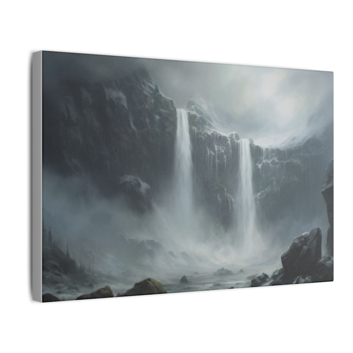 Veilwater Falls — Misty Cliff Canvas - JG Visual Arts