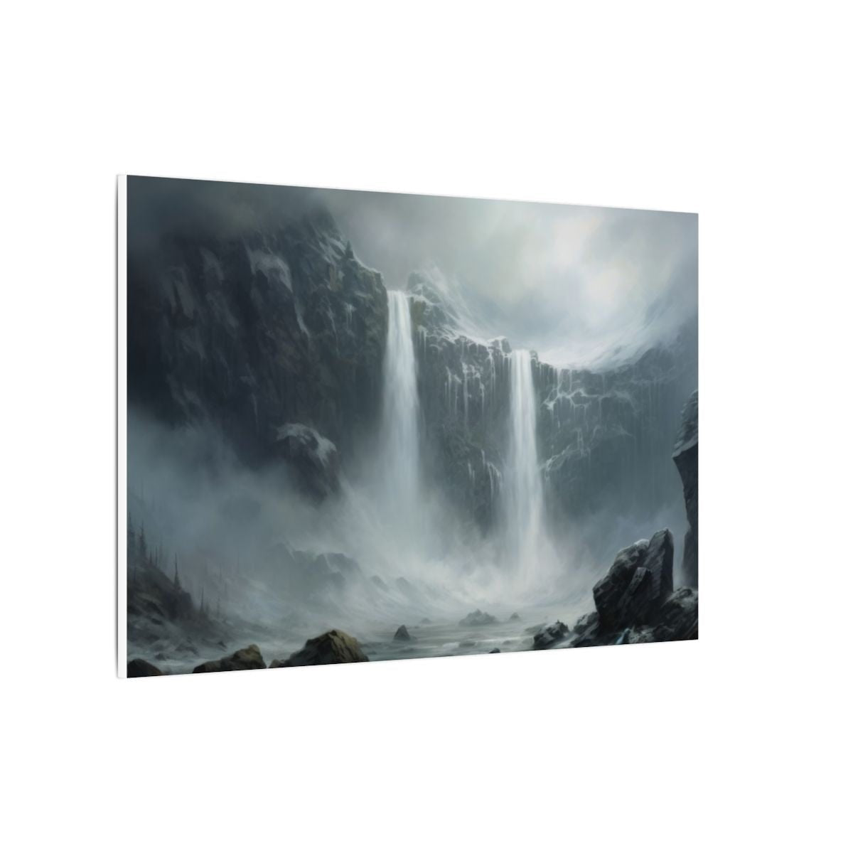 Veilwater Falls — Misty Cliff Canvas - JG Visual Arts