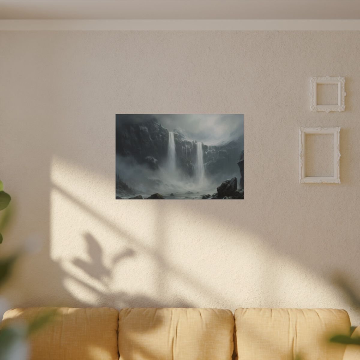 Veilwater Falls — Misty Cliff Canvas - JG Visual Arts