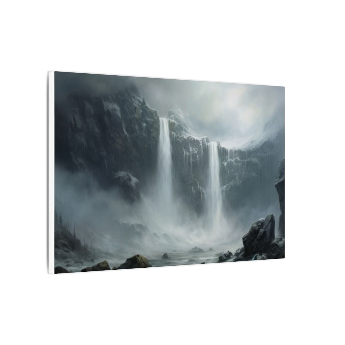 Veilwater Falls — Misty Cliff Canvas - JG Visual Arts