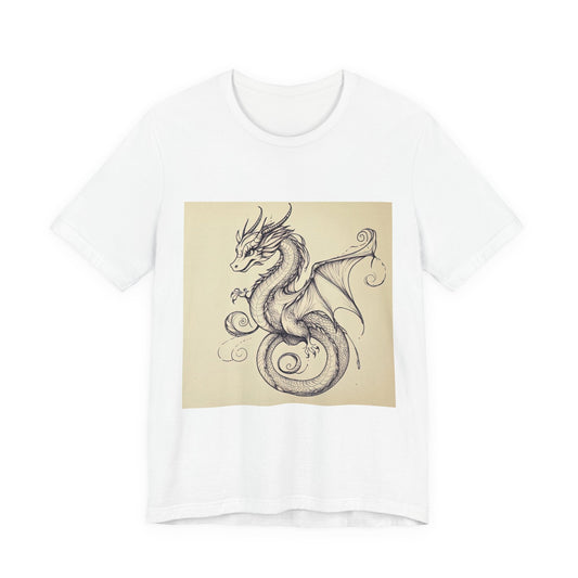 Whimsical Dragon — Ink Sketch Tee - JDG Visual Arts