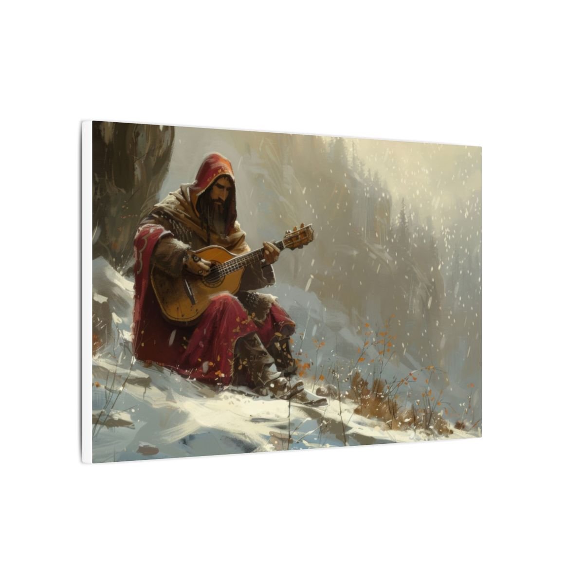 Winter Song — Red Cloak Guitarist Canvas - JG Visual Arts